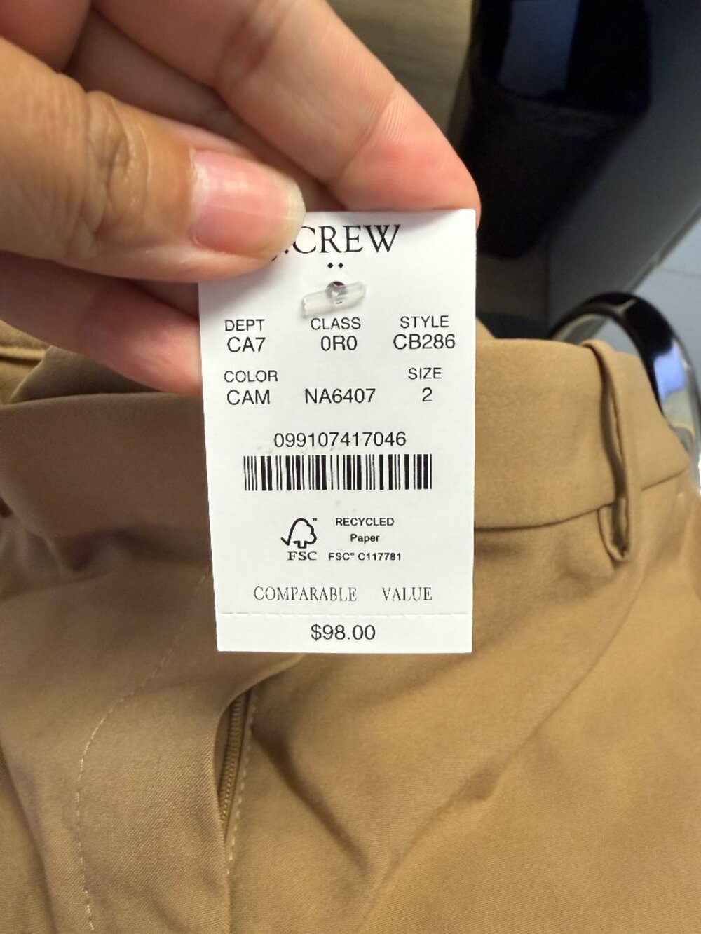 J.Crew Camel Tailored Trousers Size 2 NWT - Picture 2 of 5